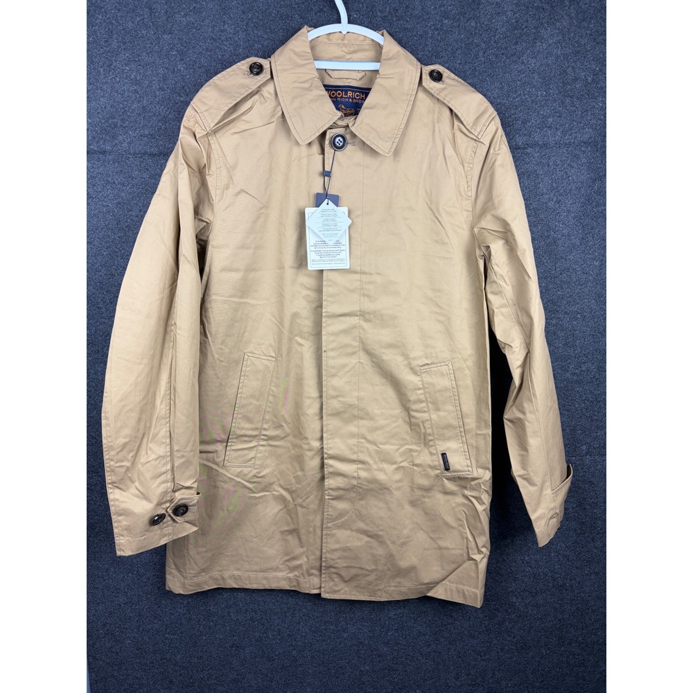 Woolrich John Rich & Bros Mens Summer Coat Tan Khaki W01024 Size Medium NWT